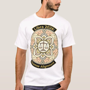 Camiseta Libra 2026 Zodíaco Mandala de Balanças – Equilíbri