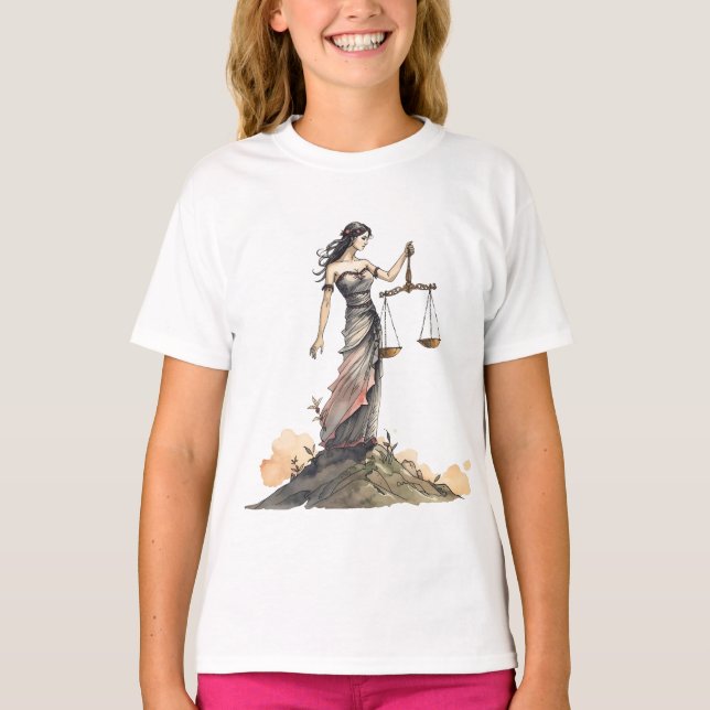 Camiseta Libra – A Deusa da Aquarela (Frente)