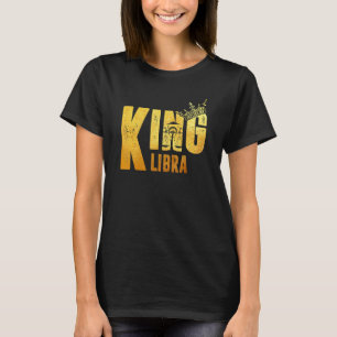 Camiseta Libra Aniversário Rei Libra Símbolo Zodócópio