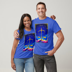 Camiseta Libra Balança do Zodíaco em um Céu Cheio de Estrel