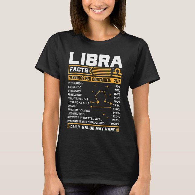 Camiseta Libra Birthday Libra Facts (Frente)