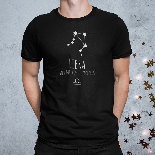 Camiseta Libra | Constelação Zodiac Personalizada T-Shirt (Criador carregado)
