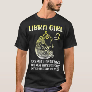 Camiseta Libra Garota Sabe Mais Dizer Pense Mais Fale Notem