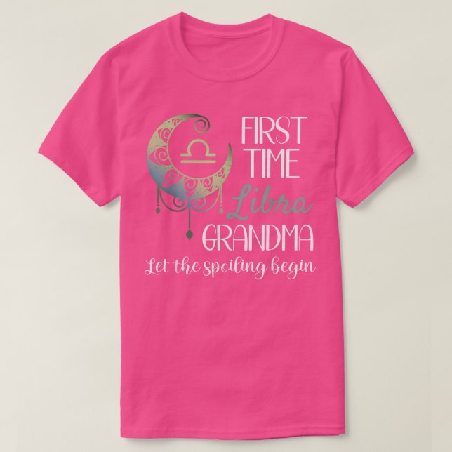 Camiseta Libra Grandma First Time Grandma Let The Spoiling  (Frente do Design)