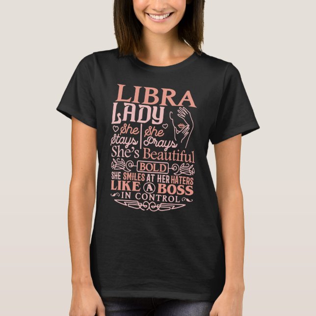 Camiseta Libra Lady  Astrology Zodiac Sign Libra Woman Girl (Frente)