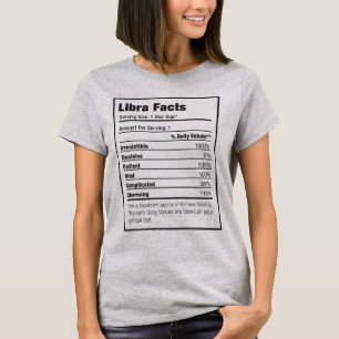 Camiseta Libra Nutrition Fact Zodiac T-Shirt