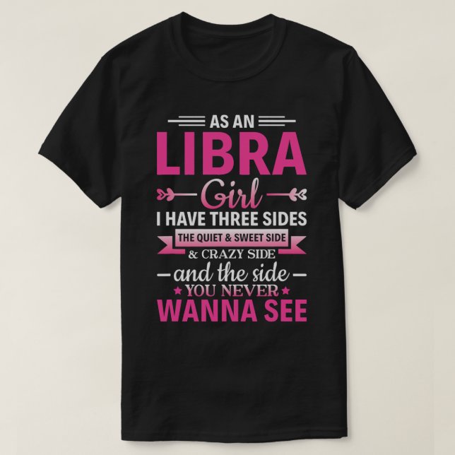 Camiseta Libra Rapariga Astrologia Zodiac Símbolo Libra Hor (Frente do Design)
