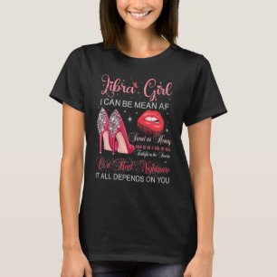 Camiseta Libra Rapariga de Aniversário Alto Derramando Lábi
