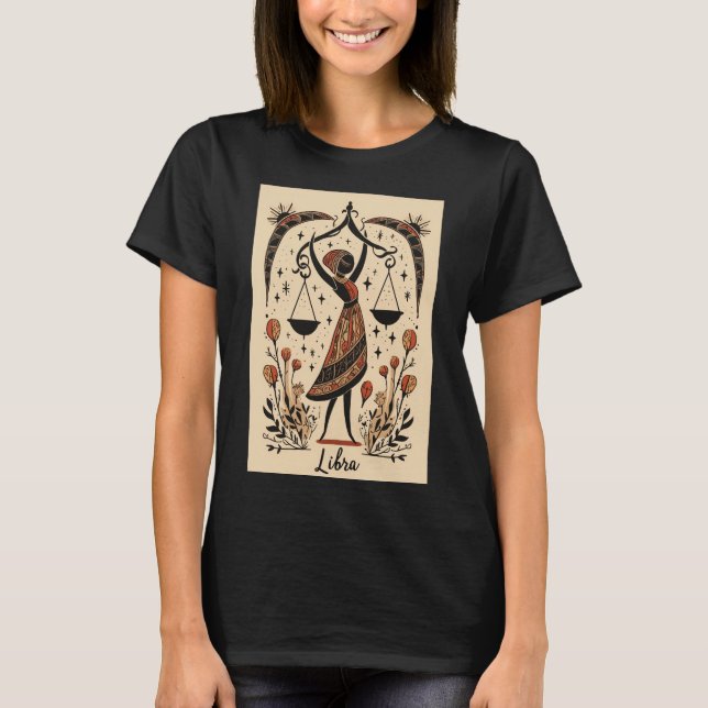Camiseta Libra - T-Shirt Celestial Zodiac Art (Frente)