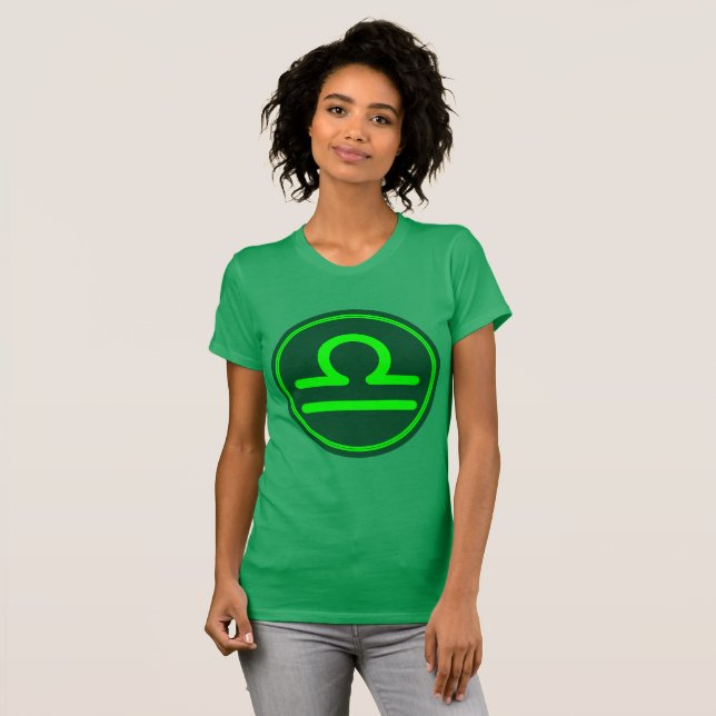 Camiseta Libra Zodiac - Símbolo Green Mix (Frente Completa)
