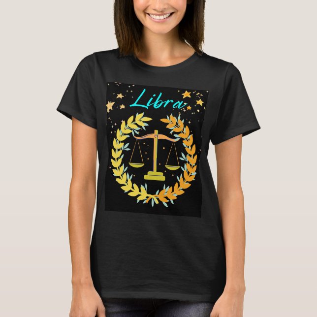 Camiseta Libra Zodiac - Símbolo Horoscópio Astrologia Femin (Frente)