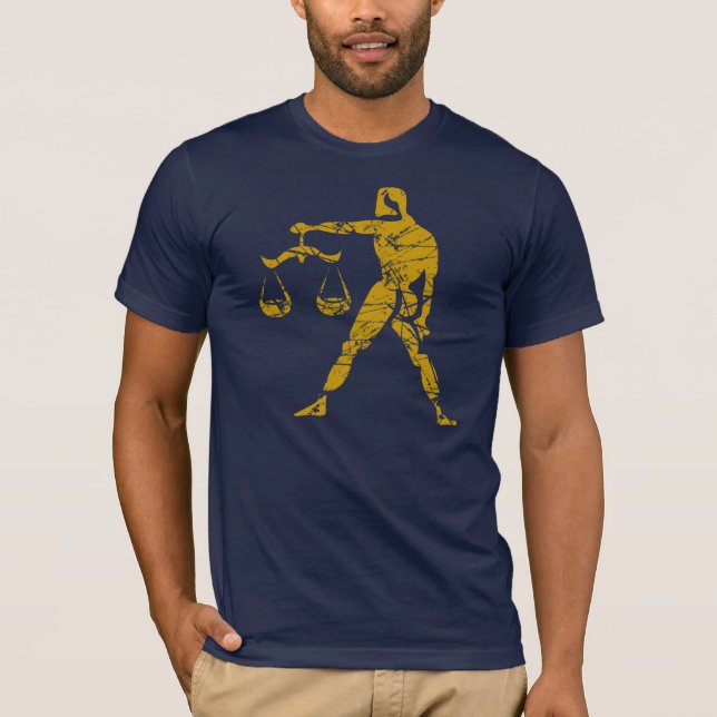 Camiseta Libra Zodiac - Sinal Grunge 23 de setembro - 22 de (Frente)