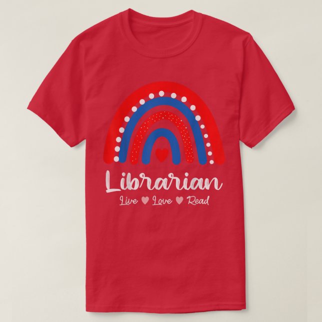 Camiseta Librarian Library Squad Book Lover Rainbow Cute Li (Frente do Design)