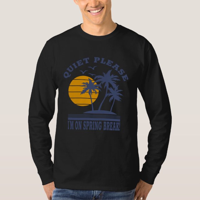 Camiseta Librarian Spring Break   Quiet Please Joke (Frente)