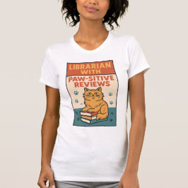 Camiseta Librarian With Paw-sitive Reviews Cat & Book Lover