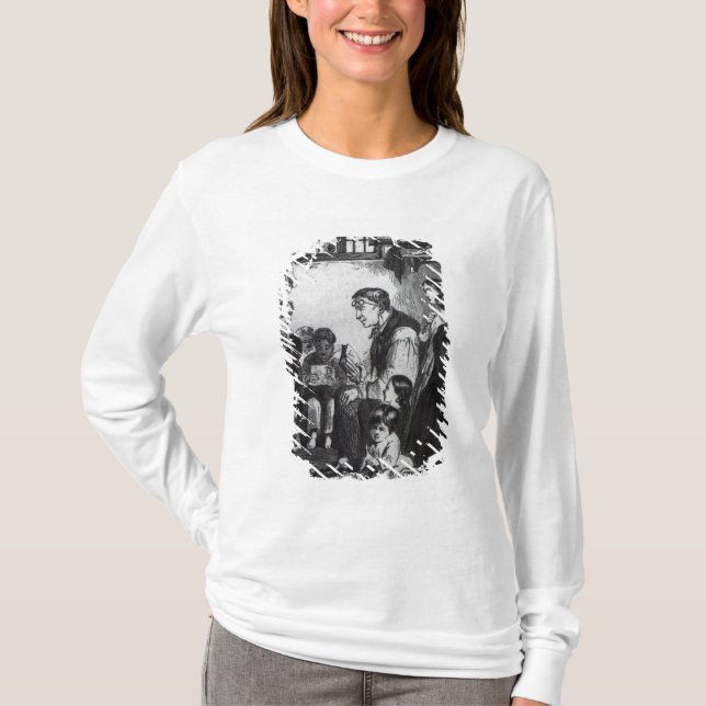 Camiseta Libras de John que ensinam crianças em sua casa (Frente)