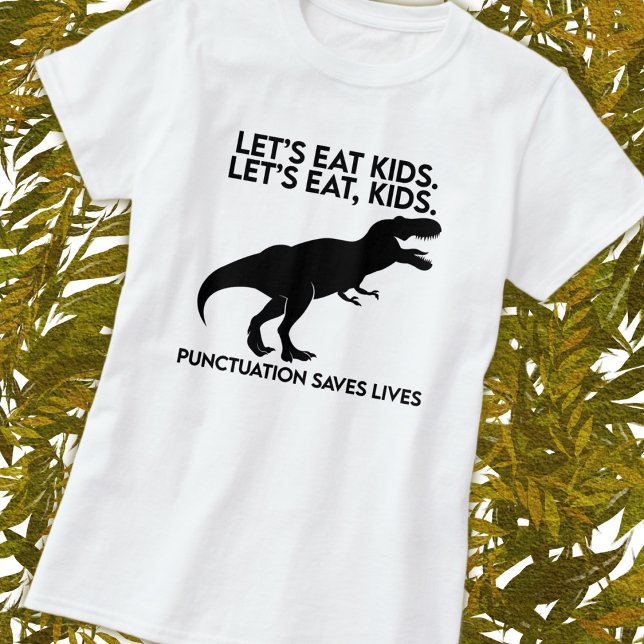 Camiseta Lição de Gramática de Dinossauro Engraçado (Criador carregado)