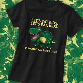 Camiseta Lição de Gramática do Dinossauro Engraçado