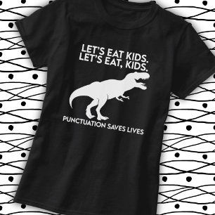 Camiseta Lição Gramática de Dinossauro Engraçado