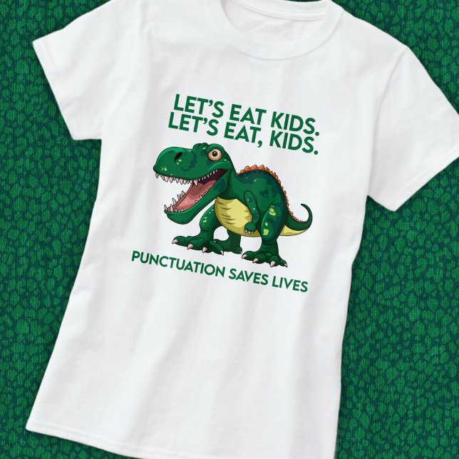 Camiseta Lição Gramática de Dinossauro Engraçado (Criador carregado)