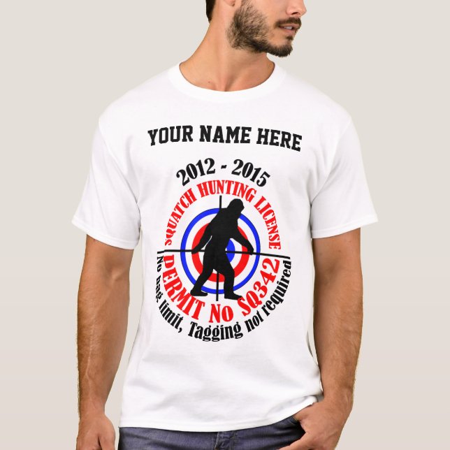 Camiseta licença da caça do squatch (Frente)