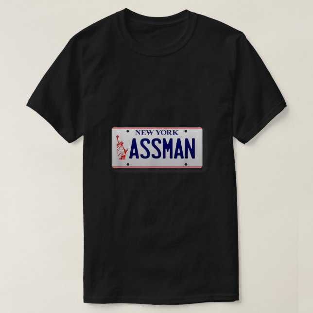 Camiseta Licença de Assman New York Plate Funny1953 (Frente do Design)