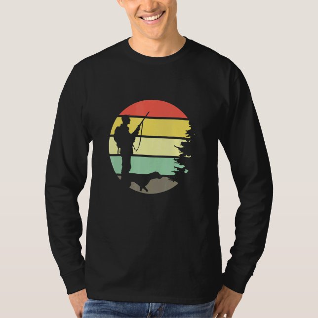 Camiseta Licença De Caça Retro Sunset Hunter Com Caça D (Frente)