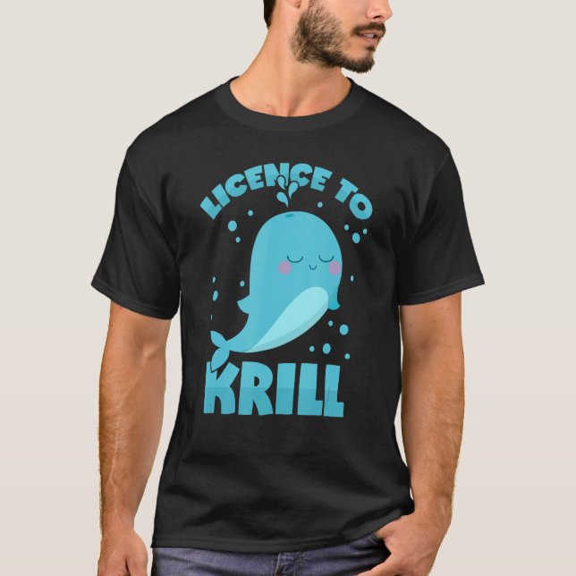 Camiseta Licença de Canais de Baleia para Krill (Frente)