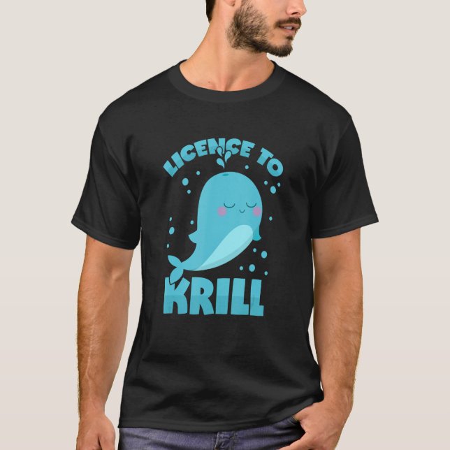 Camiseta Licença de Canais de Baleia para Krill (Frente)