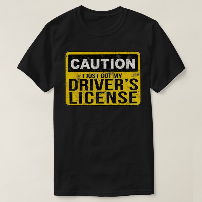 Camiseta Licença de drivers engraçada para novos drivers (Frente do Design)