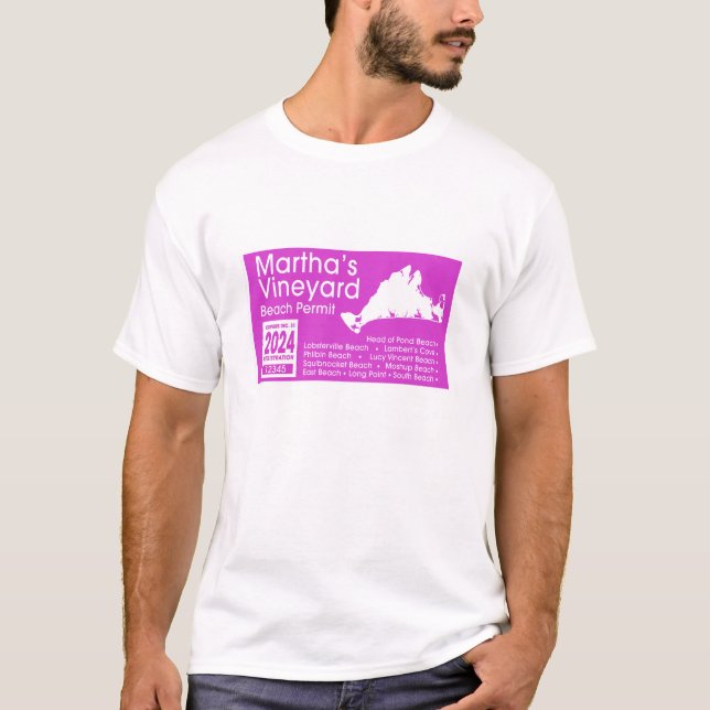 Camiseta Licença de praia de Marthas Vineyard 2024 (Frente)