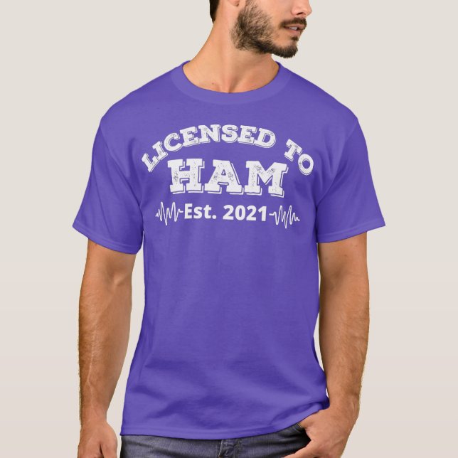 Camiseta Licença de rádio amadora para operadores de rádio  (Frente)