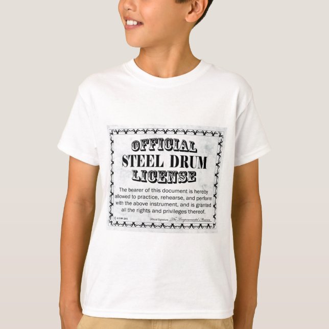 Camiseta Licença de tambor de aço (Frente)