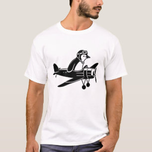 Camiseta Licença de voo de avião de pinguim