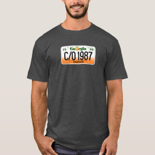 Camiseta Licença Georgia Plate CO 1987 Chatham County frent