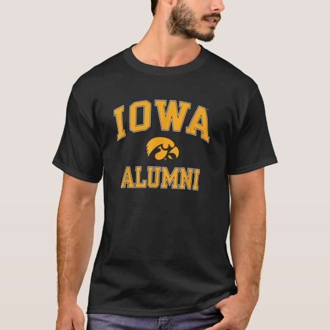 Camiseta Licença Oficial de Iowa Hawkeyes Alumni Bold Black (Frente)