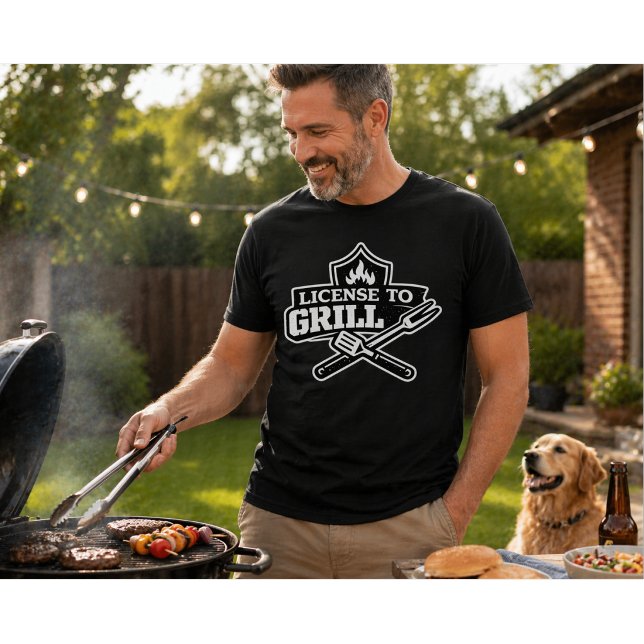 Camiseta Licença para Grelhar Design Divertido de Churrasco (Criador carregado)