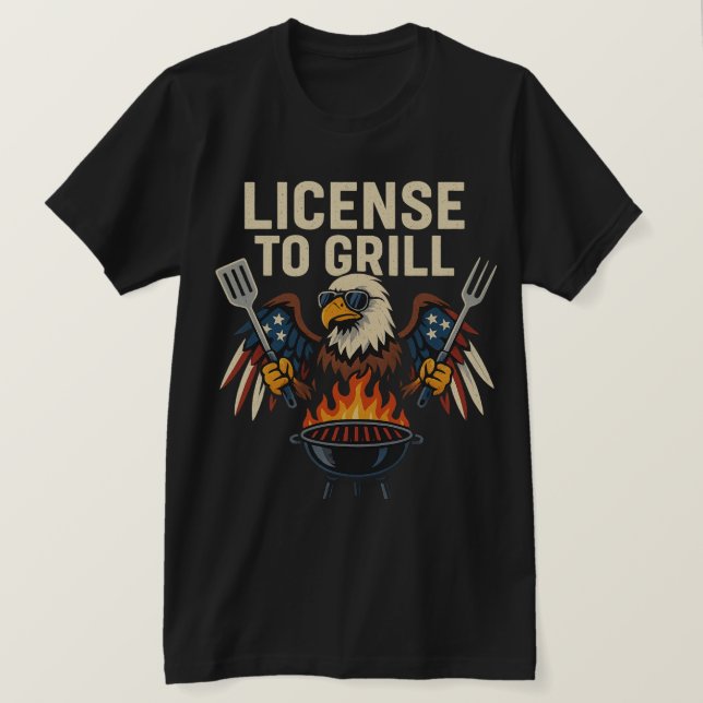 Camiseta Licença para Grill - Edição Americana (Frente do Design)