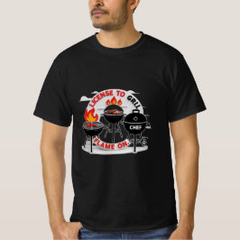 Camiseta Licença para Grill - Flame On, Chef CHURRASCO Dive
