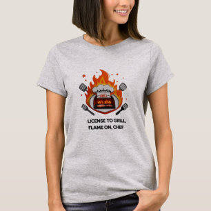 Camiseta Licença para Grill - Flame On, CHURRASCO feminino 