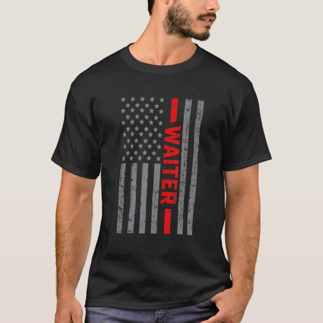Camiseta Licenciado Americano de Bandeira Vintage para Pai  (Frente)