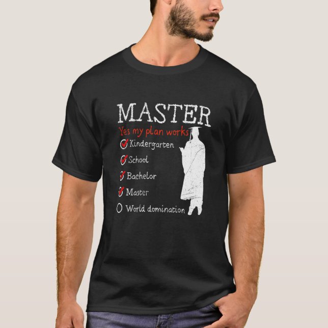 Camiseta Licenciado de Mestrados de Dominação do Mundo do J (Frente)