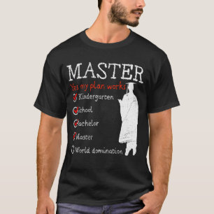 Camiseta Licenciado de Mestrados de Dominação do Mundo do J