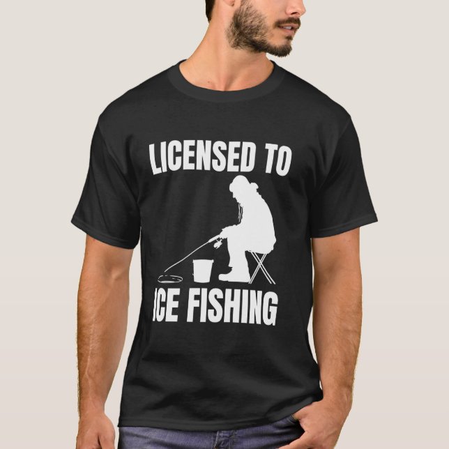 Camiseta Licenciado para a pesca no gelo (Frente)