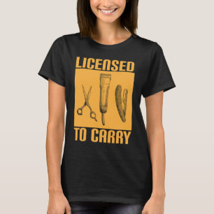 Camiseta Licenciado Para Barber De Lâmina De Tesoura Carreg