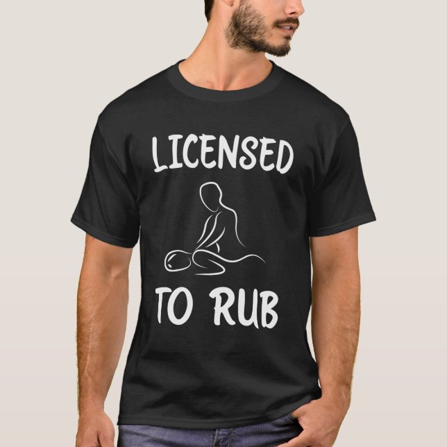 Camiseta Licenciado Para Esfregar A Terapia De Massagem Eng (Frente)