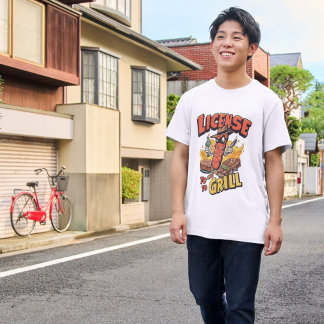 Camiseta License to Grill Funny BBQ Pun Parody