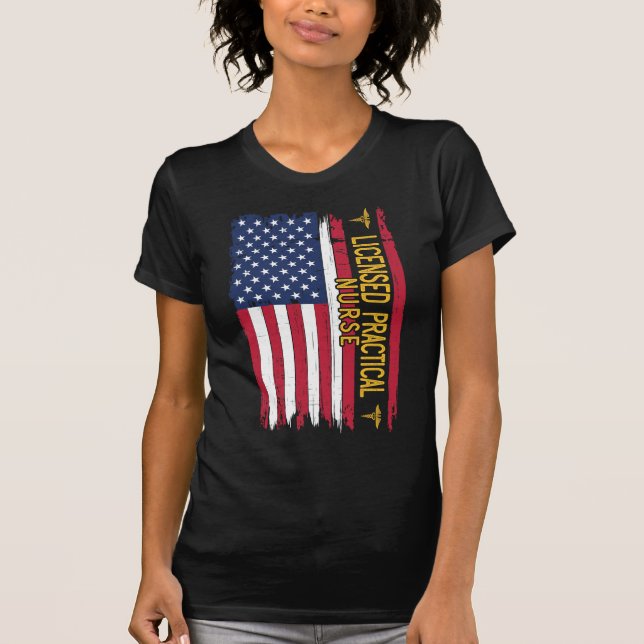 Camiseta Licensed Practical Nurse American Flag (Frente)