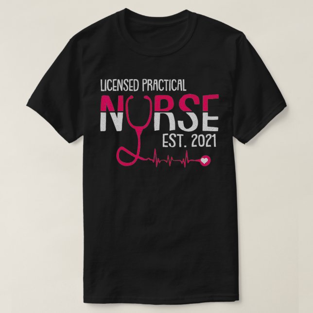 Camiseta Licensed Practical Nurse Est 2021 LPN LVN Grad Stu (Frente do Design)