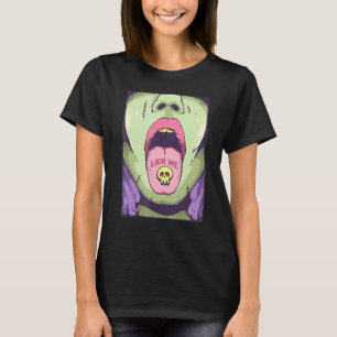 Camiseta Lick Me Gótico Tongue With Skull Pill Emo Punk Got
